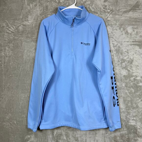 NWOT‎ Columbia PFG Omni-shade Fleece Jacket Mens Large Blue - Picture 1 of 12